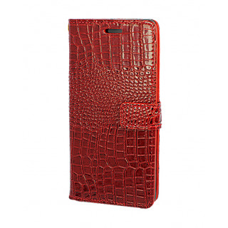 Лакированный красный чехол-книжка под крокодила для Samsung Galaxy Note 9 с отделом для пластиковых карт