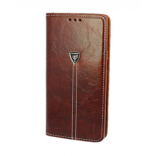 Дизайнерский коричневый кожаный чехол-книжка для Samsung Galaxy Note 9 с отделом для пластиковых карт