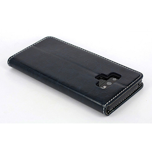Дизайнерский темно-синий кожаный чехол-книжка для Samsung Galaxy Note 9 с отделом для пластиковых карт
