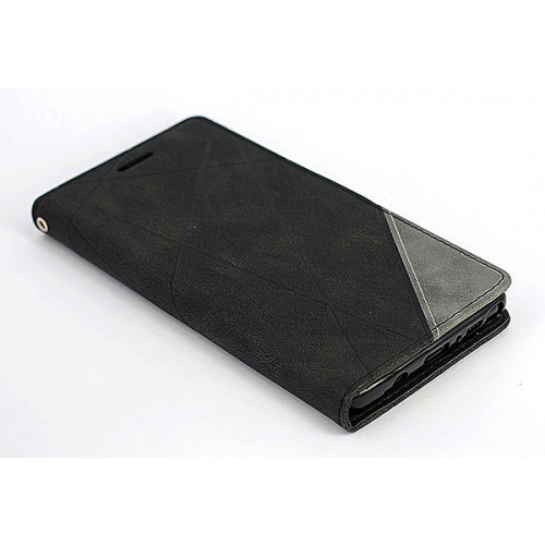 Черный кожаный премиум чехол-книжка для Samsung Galaxy Note 10 Plus с отделом для пластиковых карт 