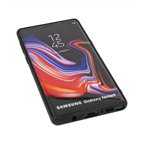 Защитный фирменный премиум чехол Alcantara для Samsung Galaxy Note 9 (N960) черного цвета