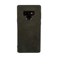 Защитный кожаный премиум чехол Alcantara для Samsung Galaxy Note 9 черного цвета