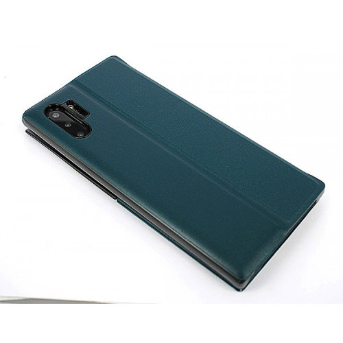 Кожаный чехол Clear View Standing для Samsung Galaxy Note 10 Plus темно-бирюзового цвета