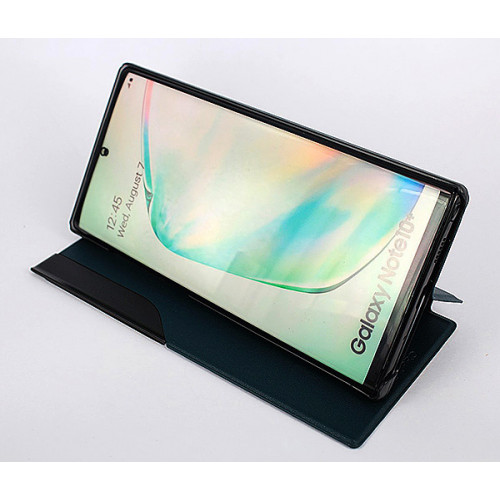 Кожаный чехол Clear View Standing для Samsung Galaxy Note 10 Plus темно-бирюзового цвета