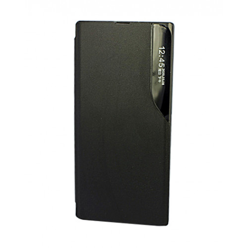 Кожаный чехол Clear View Standing для Samsung Galaxy Note 10 Plus черный