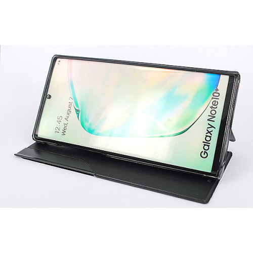 Кожаный чехол Clear View Standing для Samsung Galaxy Note 10 Plus черный