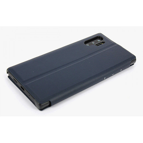 Кожаный чехол Clear View Standing для Samsung Galaxy Note 10 Plus темно-синий