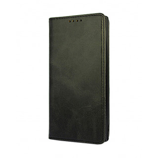 Черный кожаный премиум чехол-книжка для Samsung Galaxy Note 10 Plus с отделом для пластиковых карт и магнитной крышкой