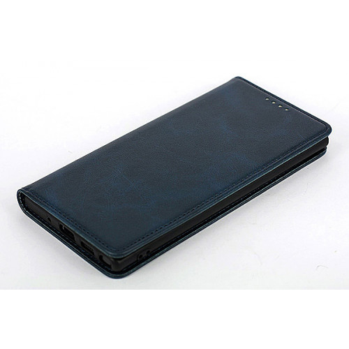 Синий кожаный премиум чехол-книжка для Samsung Galaxy Note 10 Plus с отделом для пластиковых карт