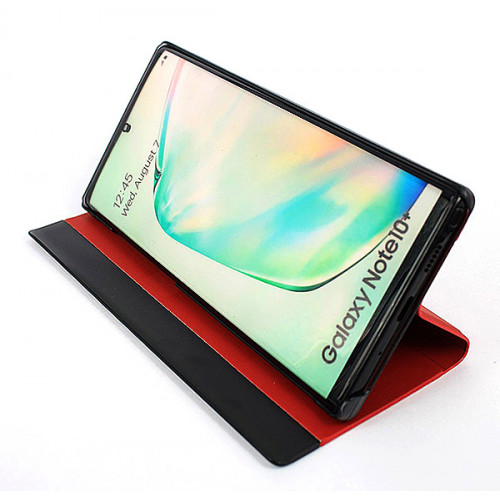 Красный чехол Clear View Standing для Samsung Galaxy Note 10 Plus с интерактивной полосой