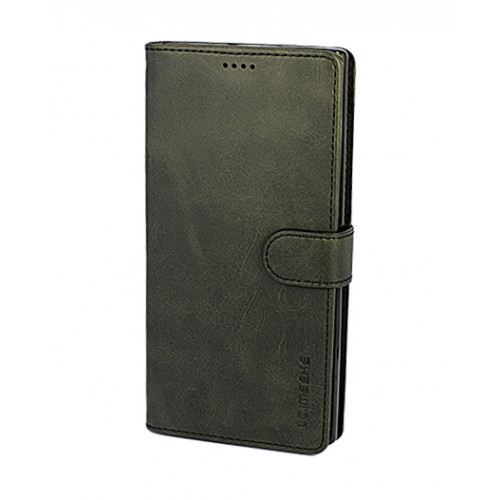 Черный премиум чехол-книжка для Samsung Galaxy Note 10 Plus N975 с отделом для пластиковых карт