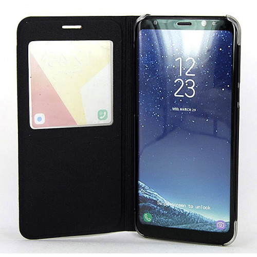 Черный кожаный чехол-книжка Flip Cover Open для Samsung Galaxy S8 Plus