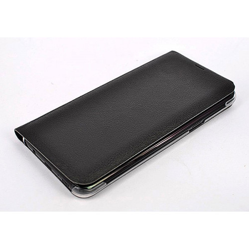 Кожаный фирменный чехол Flip Wallet для Samsung Galaxy S8 Plus черного цвета с отделом для пластиковых карт