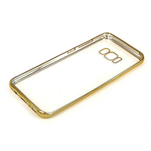Силиконовый дизайнерский чехол Clear View на Samsung Galaxy S8 Plus золотого цвета