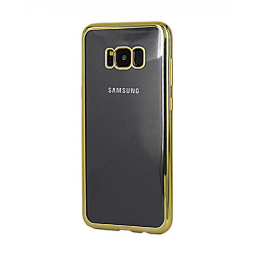 Силиконовый дизайнерский чехол Clear View на Samsung Galaxy S8 Plus золотого цвета