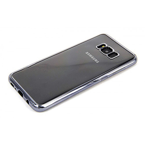 Силиконовый дизайнерский чехол Clear View на Samsung Galaxy S8 Plus черного цвета