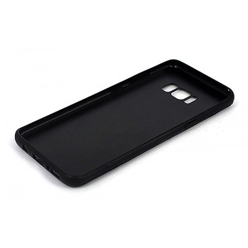 Защитный фирменный премиум чехол Alcantara для Samsung Galaxy S8 Plus черного цвета