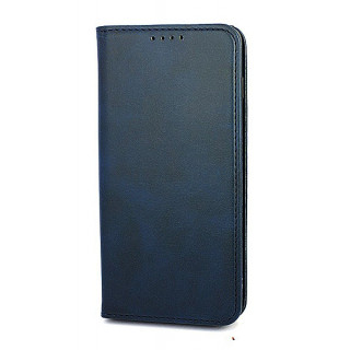 Синий кожаный премиум чехол-книжка для Samsung Galaxy S10 Plus с отделом для пластиковых карт и магнитной крышкой