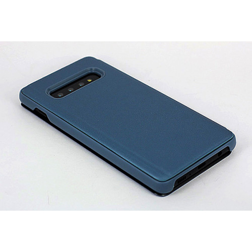 Синий зеркальный чехол Clear View Cover для Samsung Galaxy S10 Plus