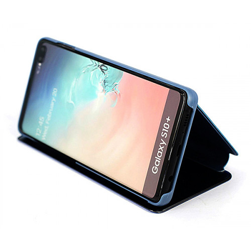 Черный зеркальный чехол Clear View Cover для Samsung Galaxy S10 Plus