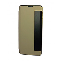 Чехол из кожи Clear View Standing для Samsung Galaxy S10 Plus золотого цвета
