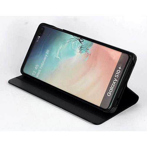 Черный чехол Clear View Standing для Samsung Galaxy S10 Plus с интерактивной полосой