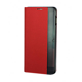 Красный чехол Clear View Standing для Samsung Galaxy S10 Plus с интерактивной полосой