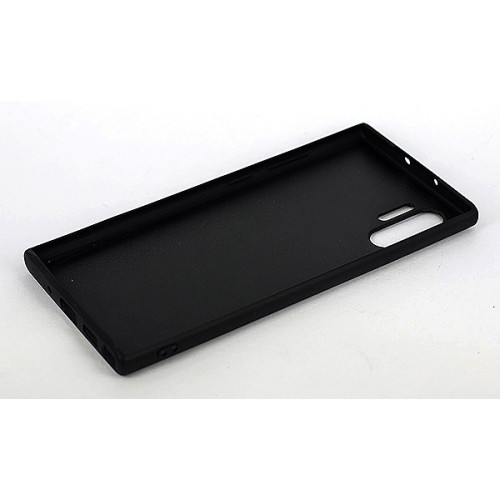 Защитный фирменный премиум чехол Alcantara для Samsung Galaxy Note 10 Plus черного цвета