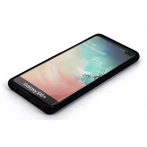 Фирменный бампер Silicon Silky And Soft-Touch Finish для Samsung Galaxy S10 Plus черного цвета