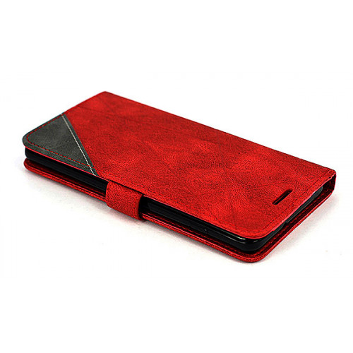 Красный кожаный премиум чехол-книжка для Samsung Galaxy S10 Plus с отделом для пластиковых карт 