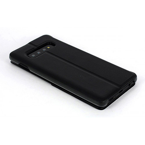 Кожаный чехол Clear View Standing для Samsung Galaxy S10 Plus черный