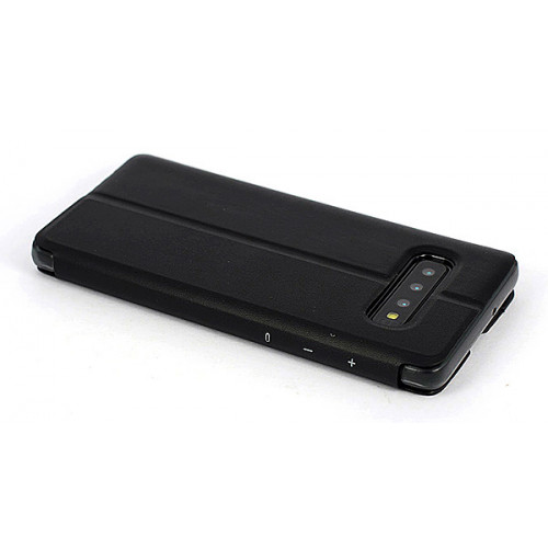 Кожаный чехол Clear View Standing для Samsung Galaxy S10 (G973) черный