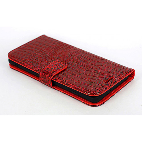 Лакированный красный чехол-книжка под крокодила для Samsung Galaxy S10 Plus с отделом для пластиковых карт