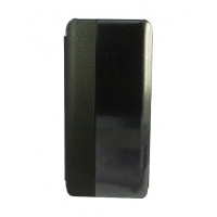 Чехол из кожи Clear View Standing для Samsung Galaxy S10 Plus черного цвета с полупрозрачной полосой