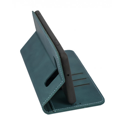 Бирюзовый кожаный оригинальный чехол-книжка для Samsung Galaxy S10 Plus с отделом для пластиковых карт 