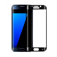 Закаленное защитное стекло с закругленным краем для Samsung Galaxy S7 Edge черная рамка