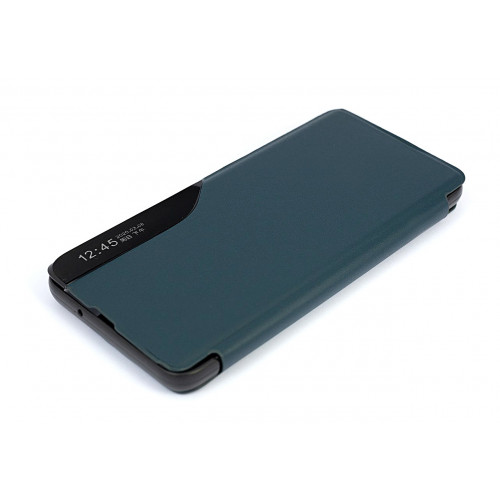 Кожаный чехол Clear View Standing для Samsung Galaxy S21 FE зеленый