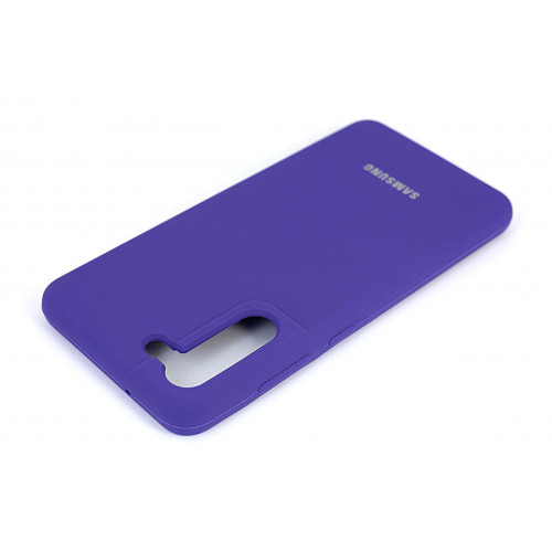 Фирменный бампер Silicon Silky And Soft-Touch Finish для Samsung Galaxy S21 FE фиолетового цвета