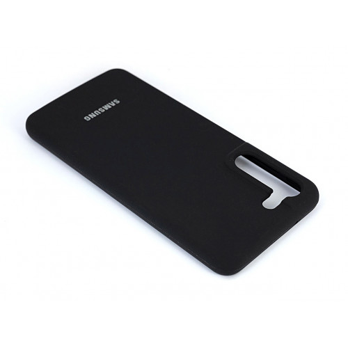 Фирменный бампер Silicon Silky And Soft-Touch Finish для Samsung Galaxy S21 FE черного цвета
