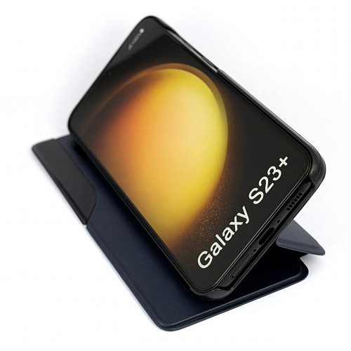 Кожаный чехол Clear View Standing для Samsung Galaxy S23 Plus (SM-S916) синий