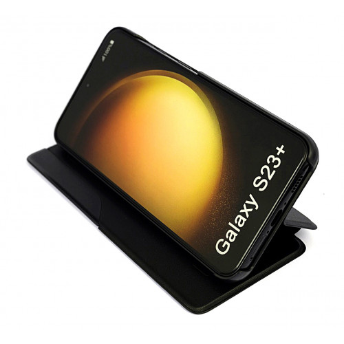 Кожаный чехол Clear View Standing для Samsung Galaxy S23 Plus (SM-S916) черный