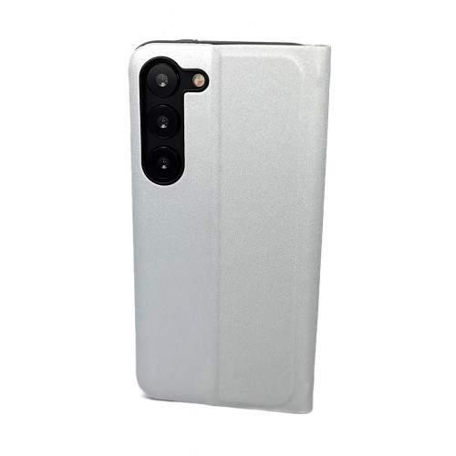 Серебряный чехол Clear View для Samsung Galaxy S23 Plus (SM-S916) с интерактивной полосой