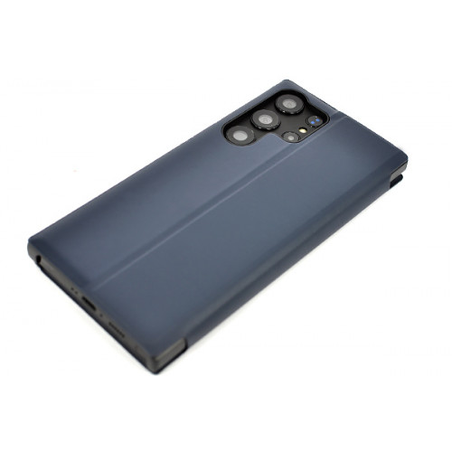 Кожаный чехол Clear View Standing для Samsung Galaxy S23 Ultra (SM-S918) синий