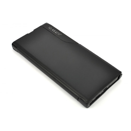 Кожаный чехол Clear View Standing для Samsung Galaxy S23 Ultra (SM-S918) черный