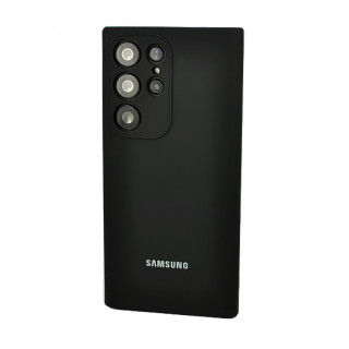 Защитный оригинальный черный бампер Silicon Silky And Soft-Touch Finish для Samsung Galaxy S23 Ultra