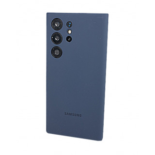 Защитный оригинальный синий бампер Silicon Silky And Soft-Touch Finish для Samsung Galaxy S23 Ultra