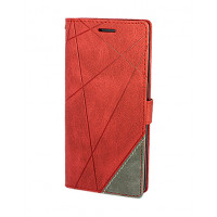 Красный кожаный чехол-книжка для Samsung Galaxy S7 Edge с отделом для пластиковых карт 