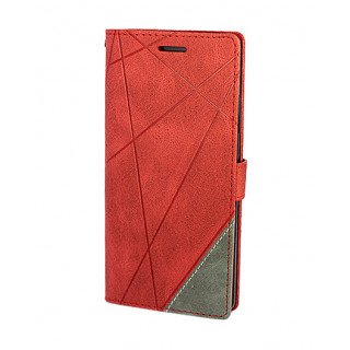 Красный кожаный чехол-книжка для Samsung Galaxy S7 Edge с отделом для пластиковых карт 
