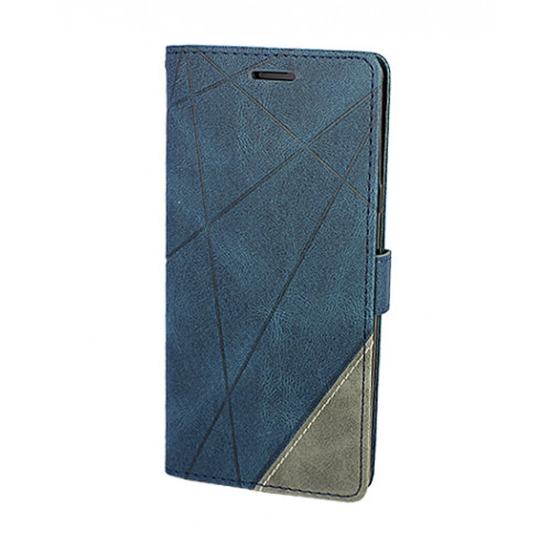 Синий кожаный чехол-книжка для Samsung Galaxy S7 Edge с отделом для пластиковых карт 
