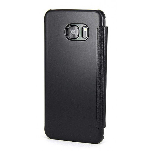 Черный зеркальный чехол Clear View Cover для Samsung Galaxy S7 Edge